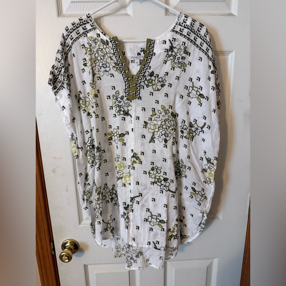 Liverpool Cream Relaxed Short Sleeve Tunic
